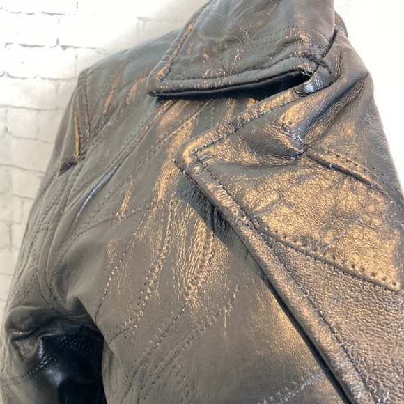 GIOVANNI NAVARRE LEATHER COMPANY NWT Trench Coat Italian Stone Patchwork Matrix - Picture 9 of 16